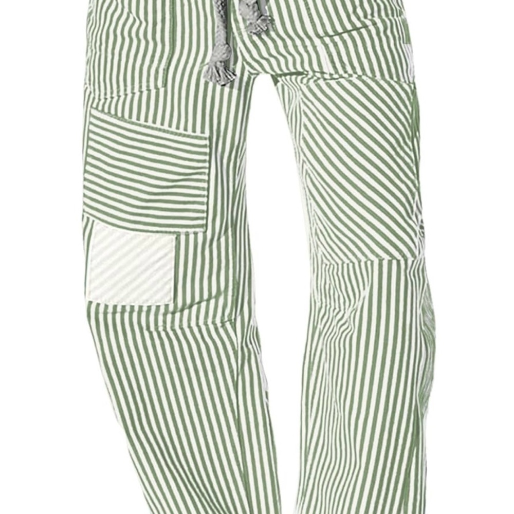 Green Striped Women's Pants